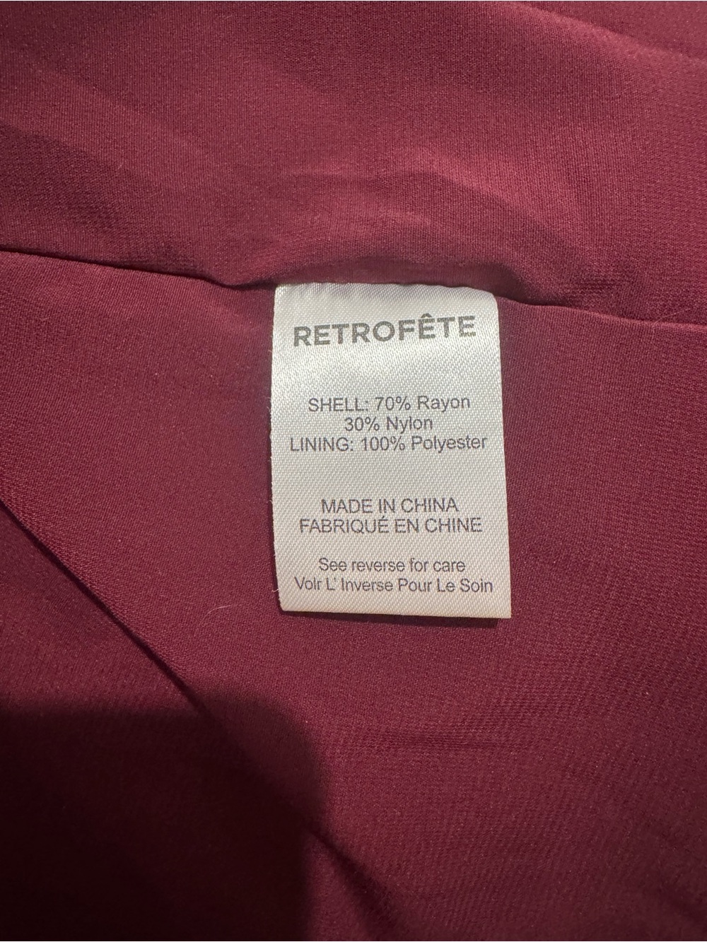 Retrofete Burgundy Velvet Paisley Tie-Waist Long Sleeve Dress - Picture 7 of 12